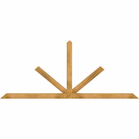 Ekena Millwork Saratoga Rough Sawn Timber Gable Bracket, Western Red Cedar, 108"W x 45"H x 4"D x 4"F, 10/12 Pitch GBW108X45X0404SAR00RWR